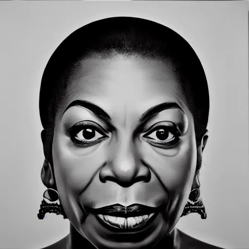 Image similar to portrait nina simone by leng jun, hyper real