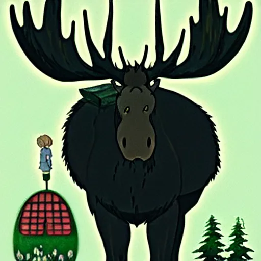 Image similar to Loving Moose God by Studio Ghibli, award-winning art, Spirited Away