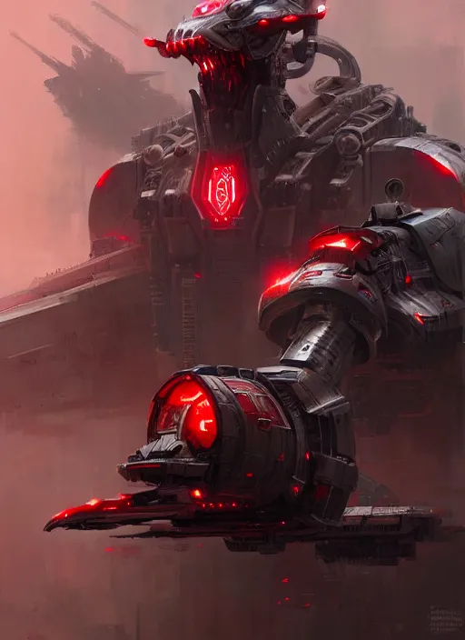 Prompt: a portrait of epic mechanical futuristic war machine with red and white accent and label written indonesia. highly detailed, digital painting, concept art, smooth, sharp focus, illustration, art by greg rutkowski