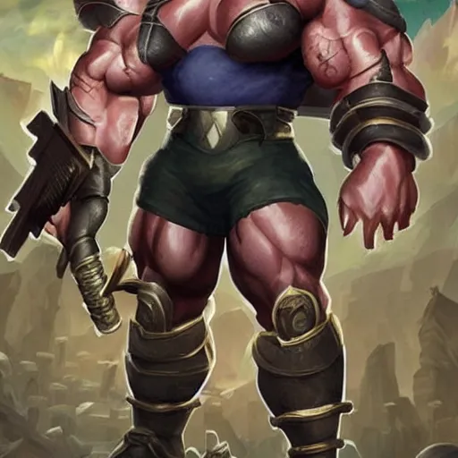 Prompt: Schwarzenegger as a League of Legends Hero