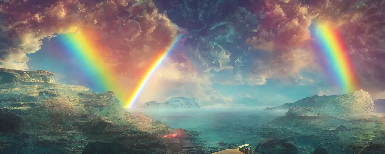 Image similar to 🌈🛸✨!!! the image is like beautiful dream, 4k post-processing highly detailed, art station, unreal engine + cinematography by Wes Anderson, Wide angle shot, futuristic, volumetric light, Fuji film, intricate detail, hyperreal, hyperrealistic, 4K, Octane render, unreal engine cinematic, sublime atmosphere,