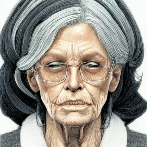 Image similar to a beautiful portrait of an old woman Travis Charest style