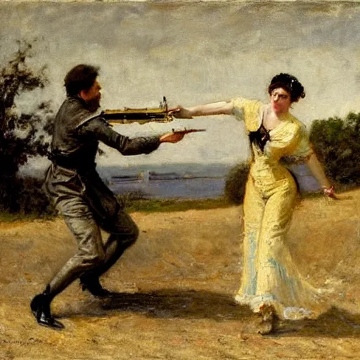 Image similar to actress rehearsing an action scene by alfred stevens