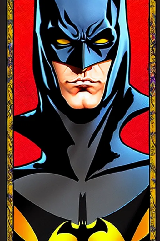 Prompt: epic professional digital art of'batman'on the'fool tarot card ', painted, stunning, symmetrical, impressive, best on artstation, cgsociety, much wow, masterpiece