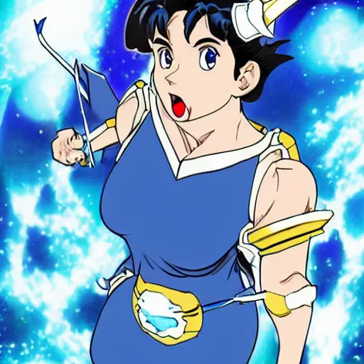 Image similar to Sailor Mercury fighting an earth golem