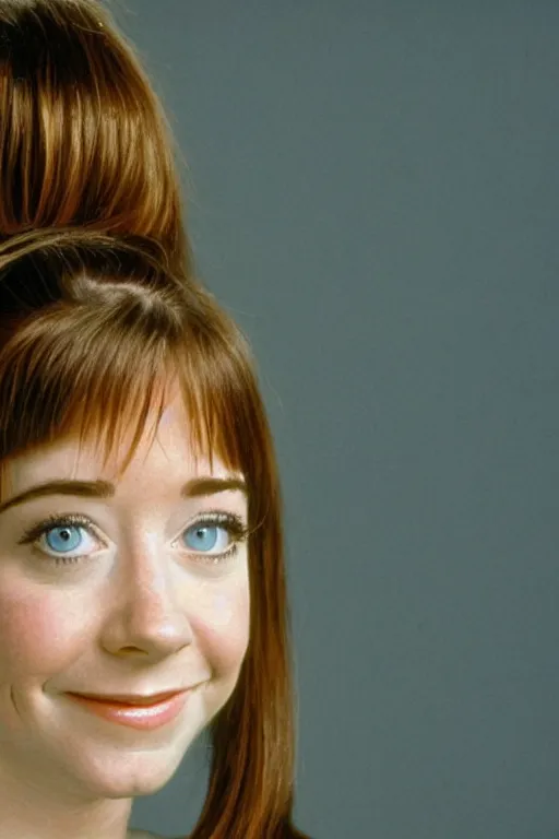 Prompt: portrait of young cute alyson hannigan