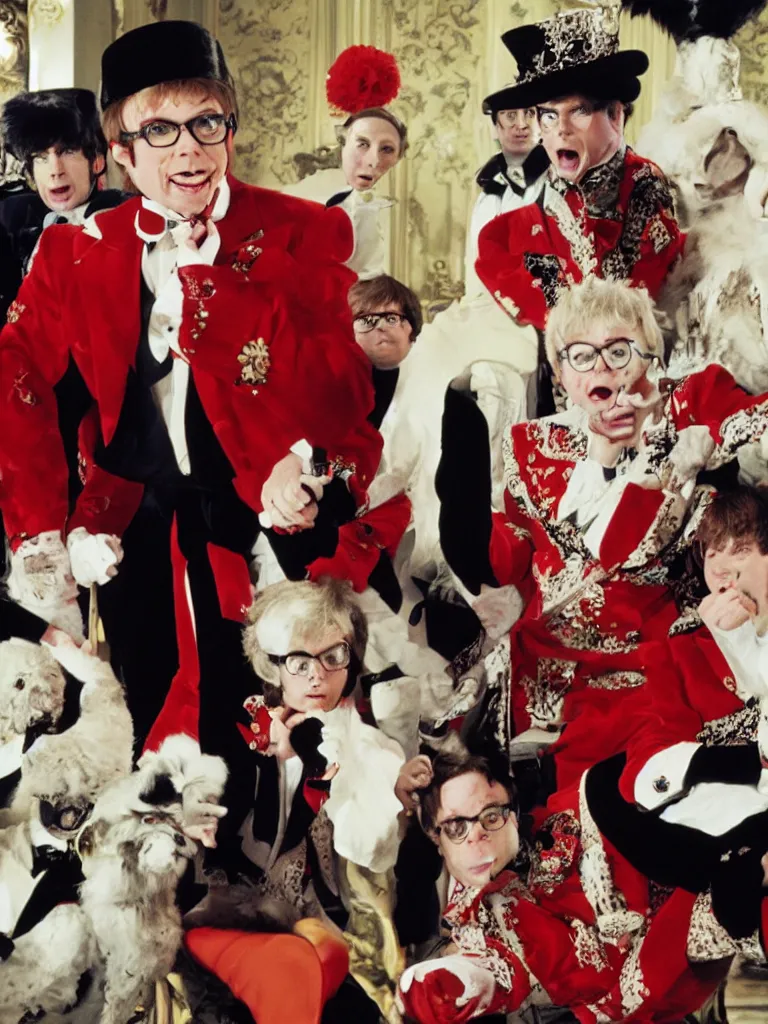 Image similar to Austin Powers as the Queen of England