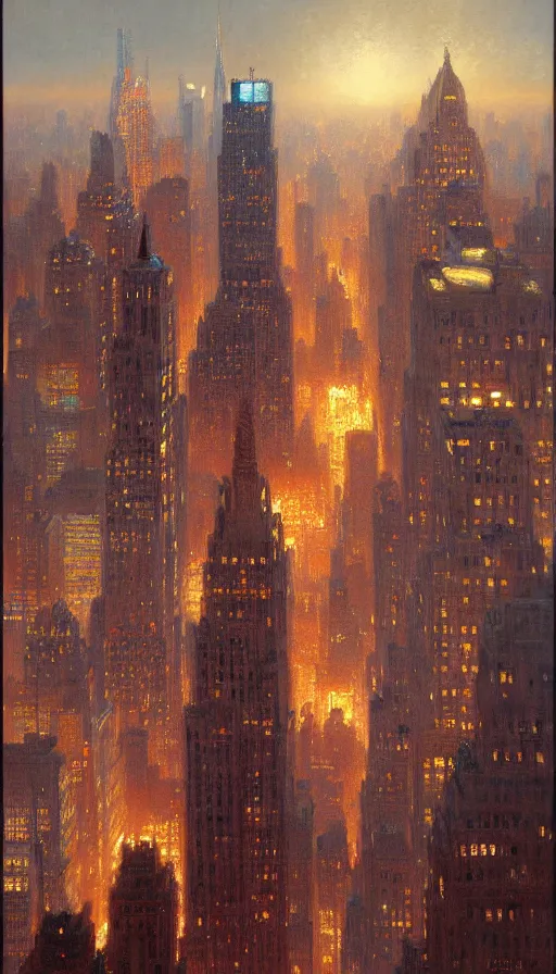 Image similar to city of modern new york. highly detailed painting by gaston bussiere, craig mullins, j. c. leyendecker