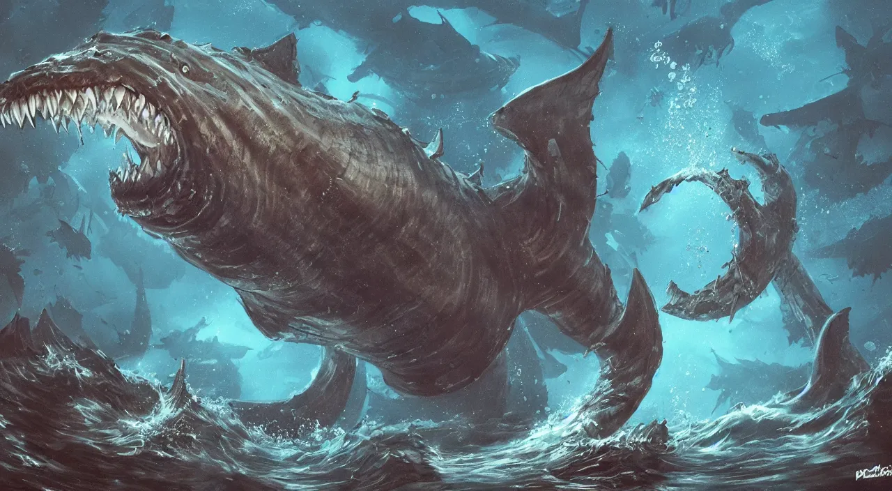 Prompt: Underwater Leviathan, happy, emotion, concept art, cinematic