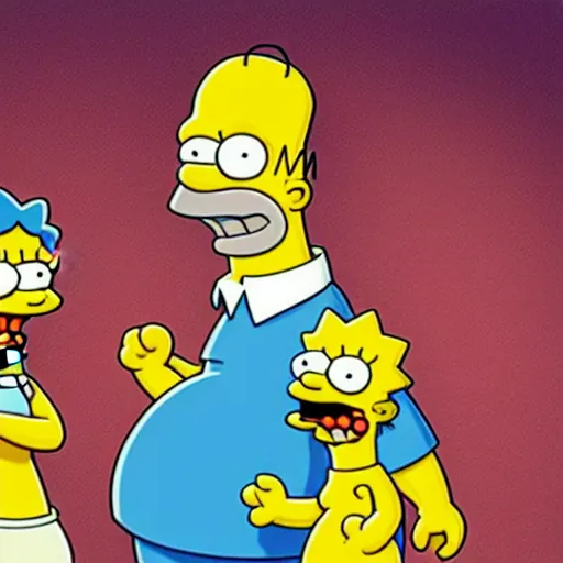 Prompt: Concept art for the upcoming live action Simpsons movie