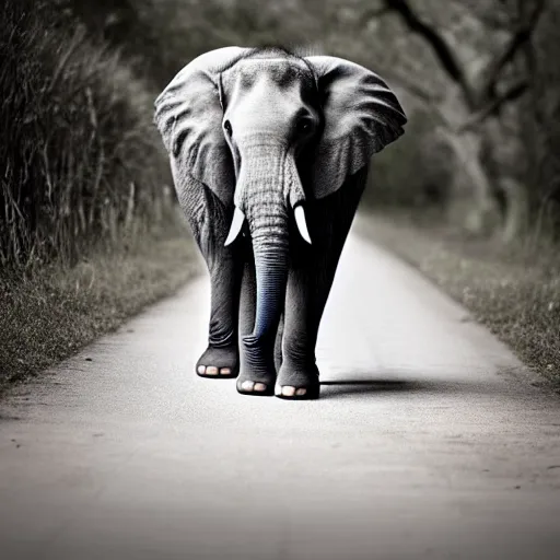 Prompt: a cat - elephant - hybrid, animal photography