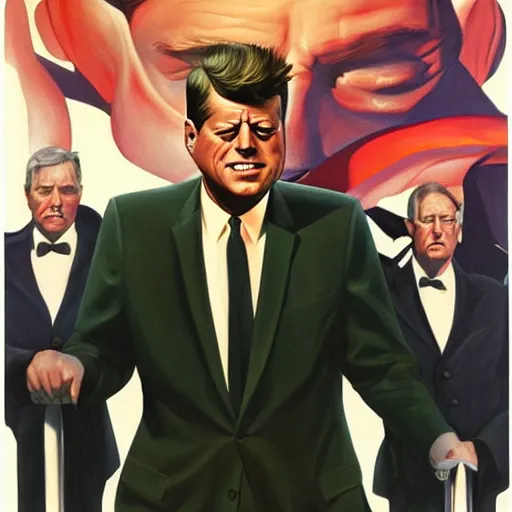 Image similar to John F Kennedy, by Alex Ross and artgerm