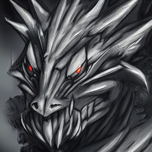 Image similar to digital art close-up bust of an anthropomorphic dragon made of shadow and darkness, fading into fog, high quality, artstation, Furaffinity, deviantart