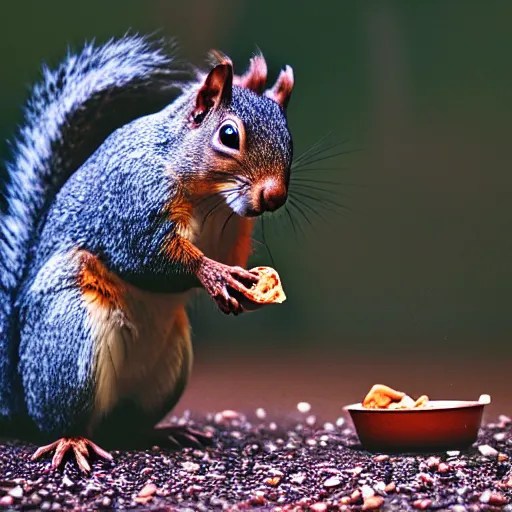 Image similar to photo capturing an extremely distraught squirrel after just dropping his food painted by Mike Winkelmann