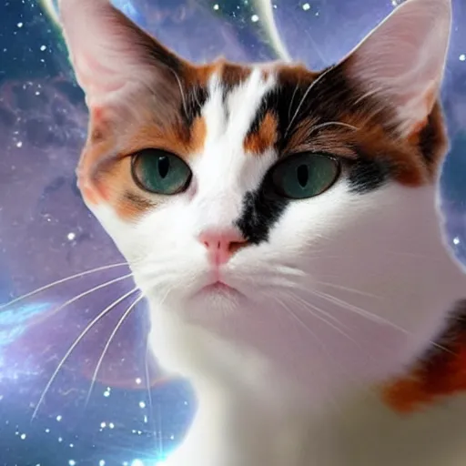 Prompt: a calico cat as an astronout