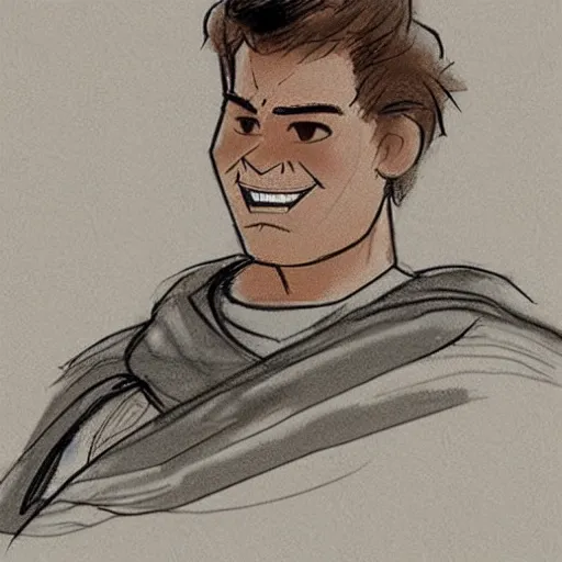 Image similar to milt kahl sketch of seth rogen as anakin skywalker in star wars episode 3