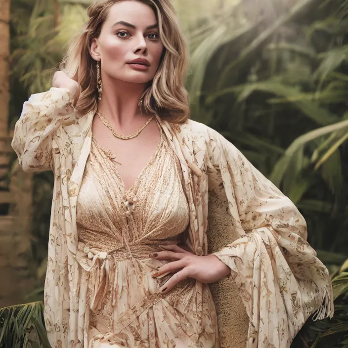 Image similar to portrait of margot robbie combined with angela white wearing kebaya, by charlotte grimm, natural light, detailed face, canon eos c 3 0 0, ƒ 1. 8, 3 5 mm, 8 k, medium - format print