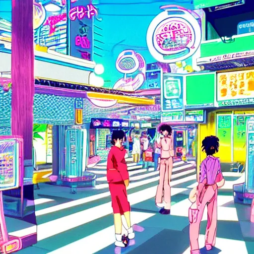 Image similar to seedy internet cafe, sprite, vaporwave nostalgia, directed by beat takeshi, visual novel cg, 8 0 s anime vibe, kimagure orange road, maison ikkoku, initial d, sketch by osamu tezuka, directed by makoto shinkai and beat takeshi, 4 k ultra hd