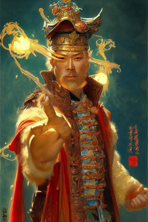 Image similar to wizard, character design, ming dynasty, colorful, painting by gaston bussiere, craig mullins, j. c. leyendecker, tom of finland