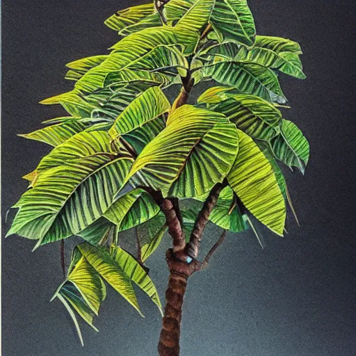 Prompt: Colored pencil art on paper, Mango tree, highly detailed, artstation, MasterPiece, Award-Winning, Caran d'Ache Luminance