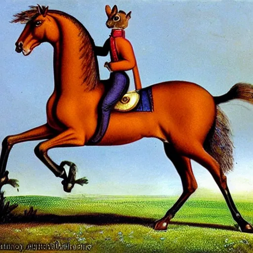 Prompt: napoleon's horse as a squirrel