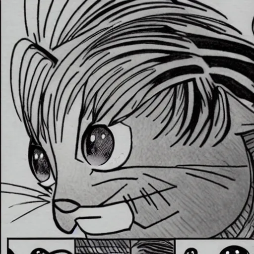 Prompt: a manga cat, anime, drawn by Junji Ito