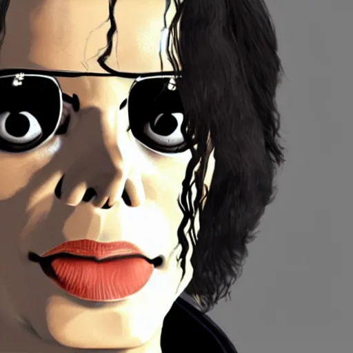 Image similar to michael jackson, gta character, detailed face