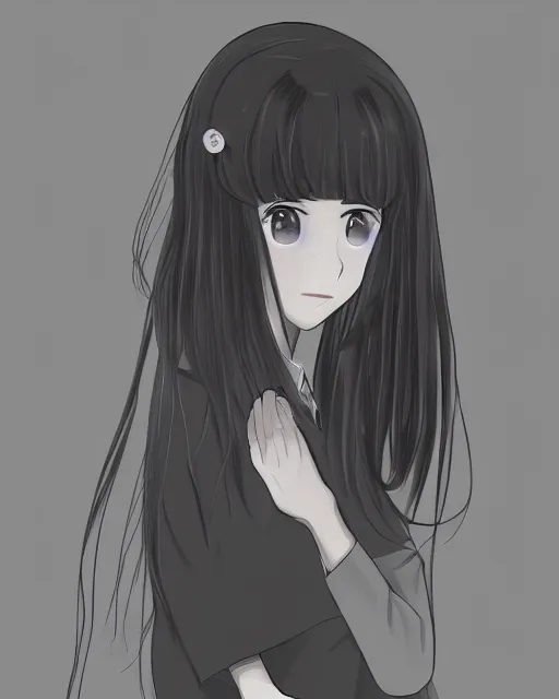 Prompt: a portrait of komi shouko, komi - san from komi can't communicate, anime character art, digital art
