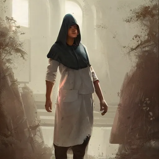 Prompt: a nurse with a hood on and short sleeves, Matte painting , detailed painting, greg rutkowski