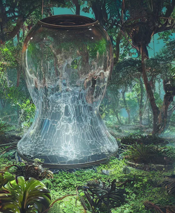 Image similar to intricate transparent clear see - through image of molten forge, lush botany, hellscape environment, ultra realistic, concept art, trippy psychedelic, photorealistic, octane render, 8 k, unreal engine. art by nori inoguchi and sam kaplan and zachary goulko and christopher marley