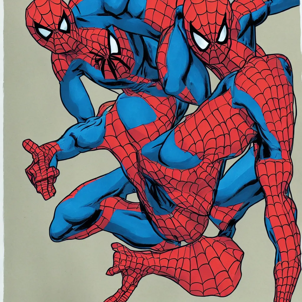 Image similar to gouache on paper glued on the amazing spider - man comic