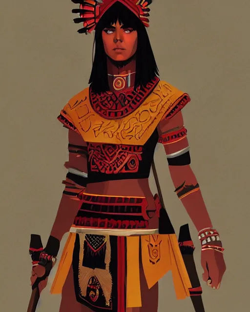 Image similar to aztec warrior, by ilya kuvshinov