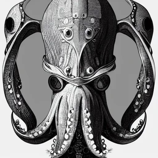 Image similar to anthropomorphic octopus squid pope with liturgical headdress and mitre, miter, ultra detailed, 8 k, trending on artstation, award - winning art,
