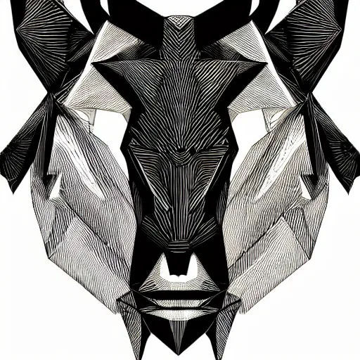 Image similar to demonic goat vector illustration, low poly