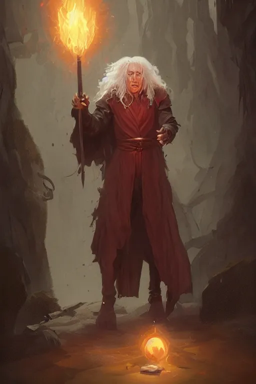 Prompt: An awesome full body portrait painting of Raistlin Majere by Greg Rutkowski, Wizards of the Coast, Magic The Gathering, Craig Mullins, trending on Artstation.