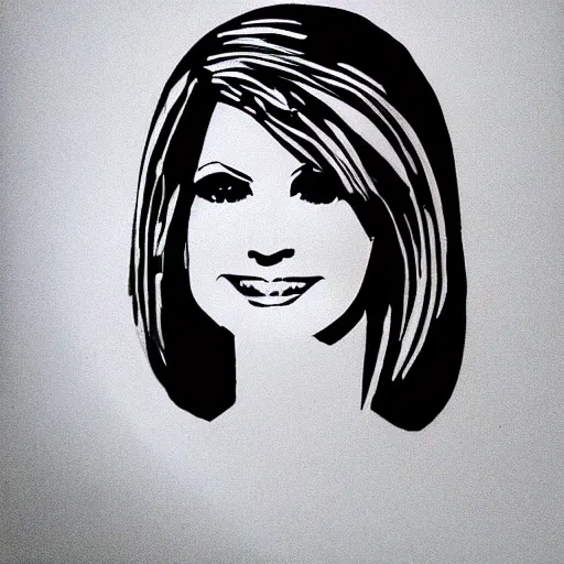 Prompt: a stylized cut paper portrait of olivia newton - john