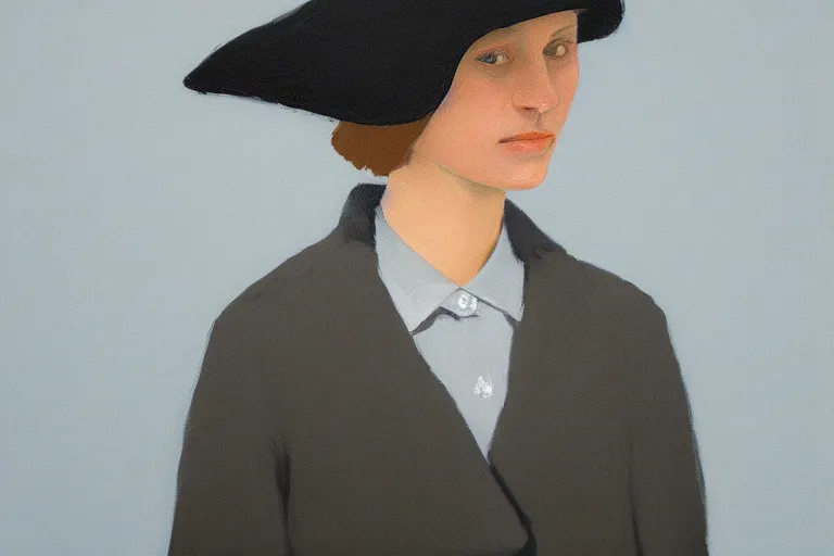 Prompt: young a woman with a raven - shaped hat artwork by tim eitel