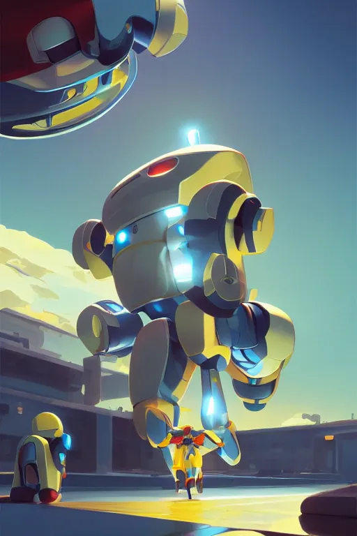 Image similar to metabots medabots medarotto medarot robot minimalist comics, behance hd by jesper ejsing, by rhads, makoto shinkai and lois van baarle, ilya kuvshinov, rossdraws global illumination ray tracing hdr radiating a glowing aura