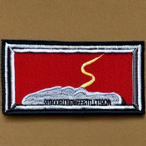 Image similar to simple et detailed fire station flame embroidered patch retro design