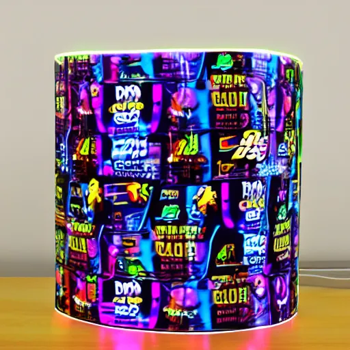 Image similar to gaming toilet paper, neon, sleek, RGB lights