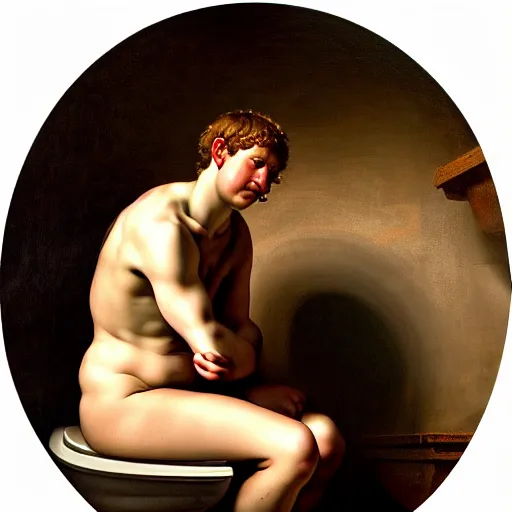 Prompt: Mark Zuckerberg as a Roman Slave, cleaning a toilet, baroque painting, beautiful detailed intricate insanely detailed 8K artistic photography, photorealistic, chiaroscuro, Raphael, Caravaggio