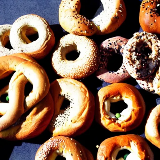 Image similar to everything in the universe contained within an everything bagel