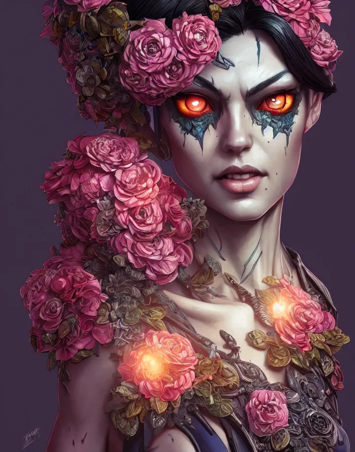 Image similar to symmetry!! portrait of floral! borderlands 3 psycho, intricate, elegant, highly detailed, digital painting, artstation, concept art, smooth, sharp focus, illustration, art by artgerm and greg rutkowski, 8 k