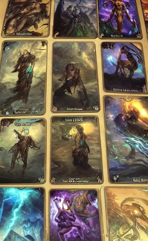 Image similar to trading card game based on ancient legends, occult, epic card art, trading card format