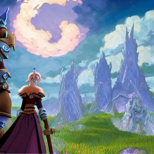 Image similar to 'world of warcraft, studio ghibli'