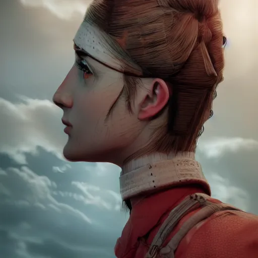 Image similar to a beautiful Cotton Mill Girl, symmetrical, perfect body and face. dramatic angle, ornate, details, smooth, sharp focus, illustration, realistic, cinematic, artstation, award winning, rgb , unreal engine, octane render, cinematic light, macro, depth of field, blur, red light and clouds from the back, highly detailed epic cinematic concept art CG render made in Maya, Blender and Photoshop, octane render, excellent composition, dynamic dramatic cinematic lighting, aesthetic, very inspirational, arthouse by John Singer Sargent