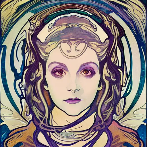 Prompt: realistic unknown alien lilith portrait in style of alphonso mucha, lalique detailed 8 k