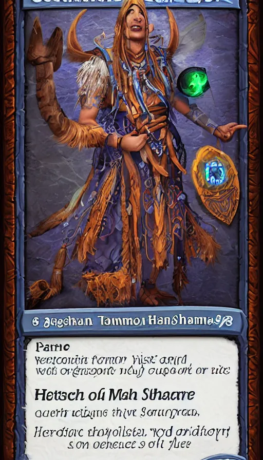 Prompt: portrait of a digital shaman, from hearthstone