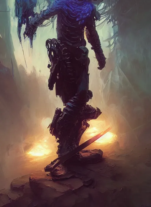 Image similar to fantasy changeling kid playing electric guitar, dim light, front game card, marvel comics, dark, intricate, highly detailed, smooth, artstation, digital illustration by ruan jia and mandy jurgens and artgerm and wayne barlowe and greg rutkowski and zdislav beksinski