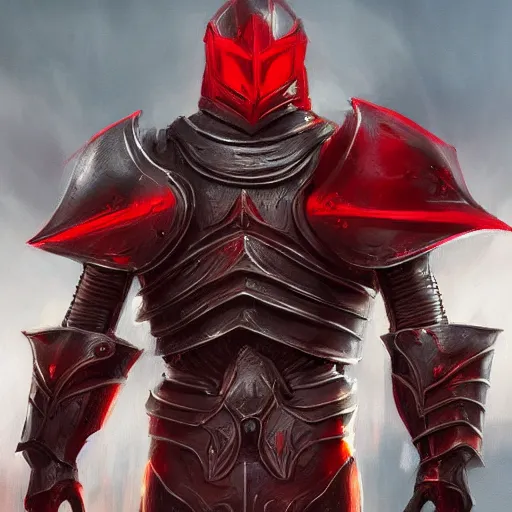 Image similar to knight armored in red, fantasy art, trending on artstation